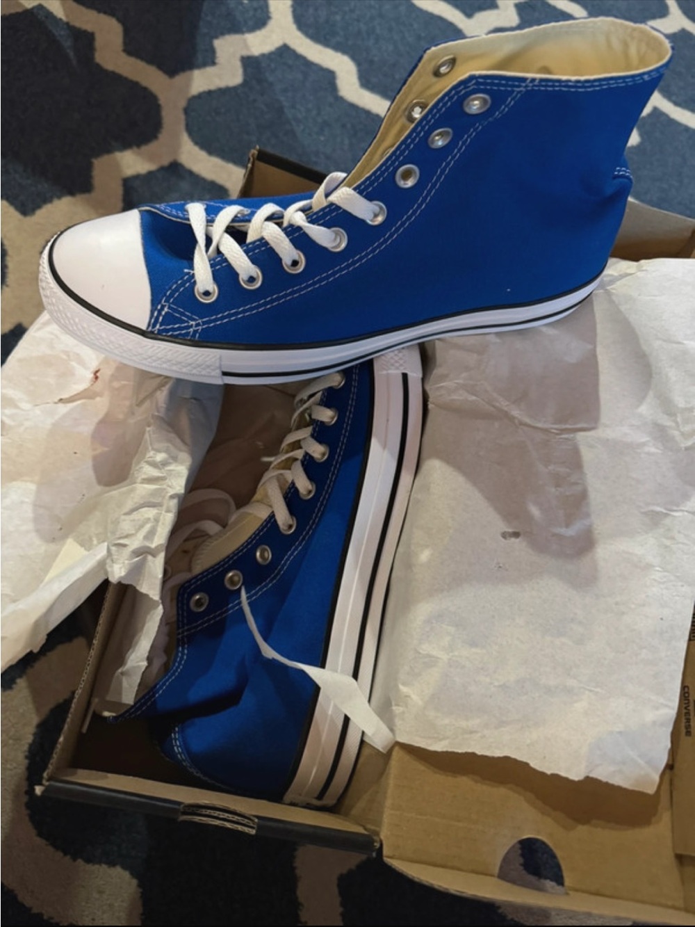 Men or women High-Top Canvas Sneakers - Blue